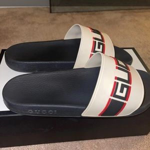 Mens Gucci St Nastro Sport Rubber Slides